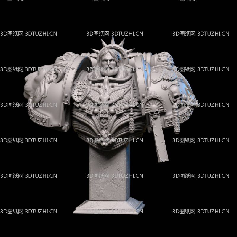 战锤40K狮王莱恩庄森半身像胸像-3D图纸网