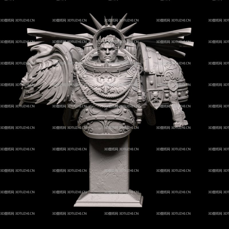 战锤40K罗伯特·基里曼半身像胸像-3D图纸网