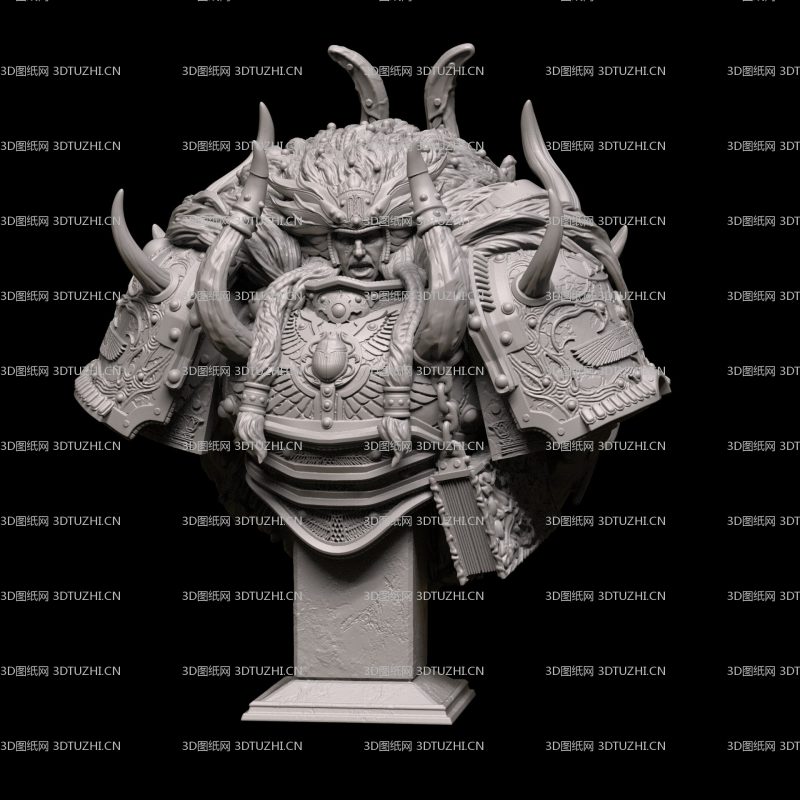 战锤40K红魔马格努斯半身像胸像-3D图纸网
