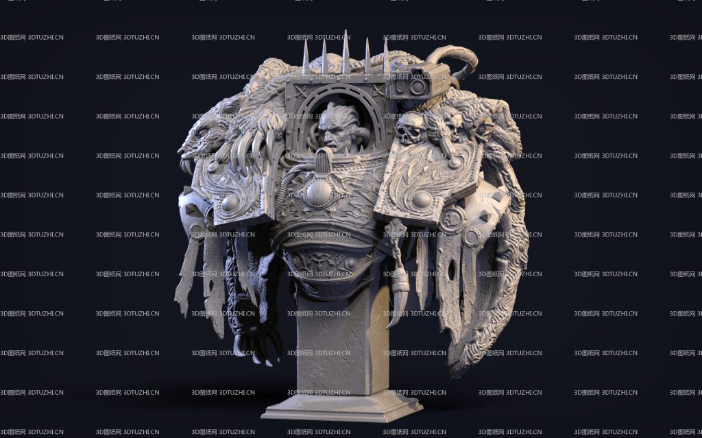 战锤40K荷鲁斯半身像胸像-3D图纸网