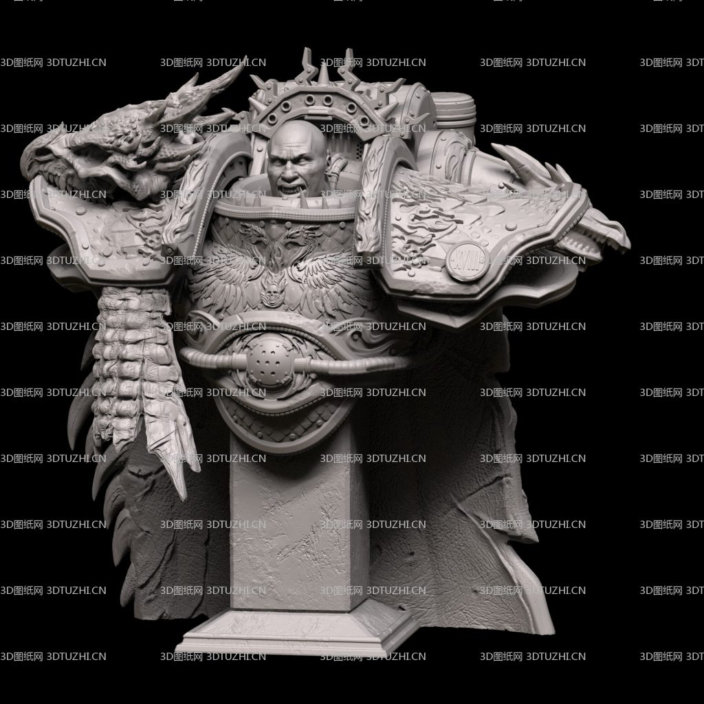 战锤40K伏尔甘半身像胸像-3D图纸网