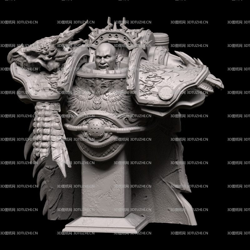 战锤40K伏尔甘半身像胸像-3D图纸网