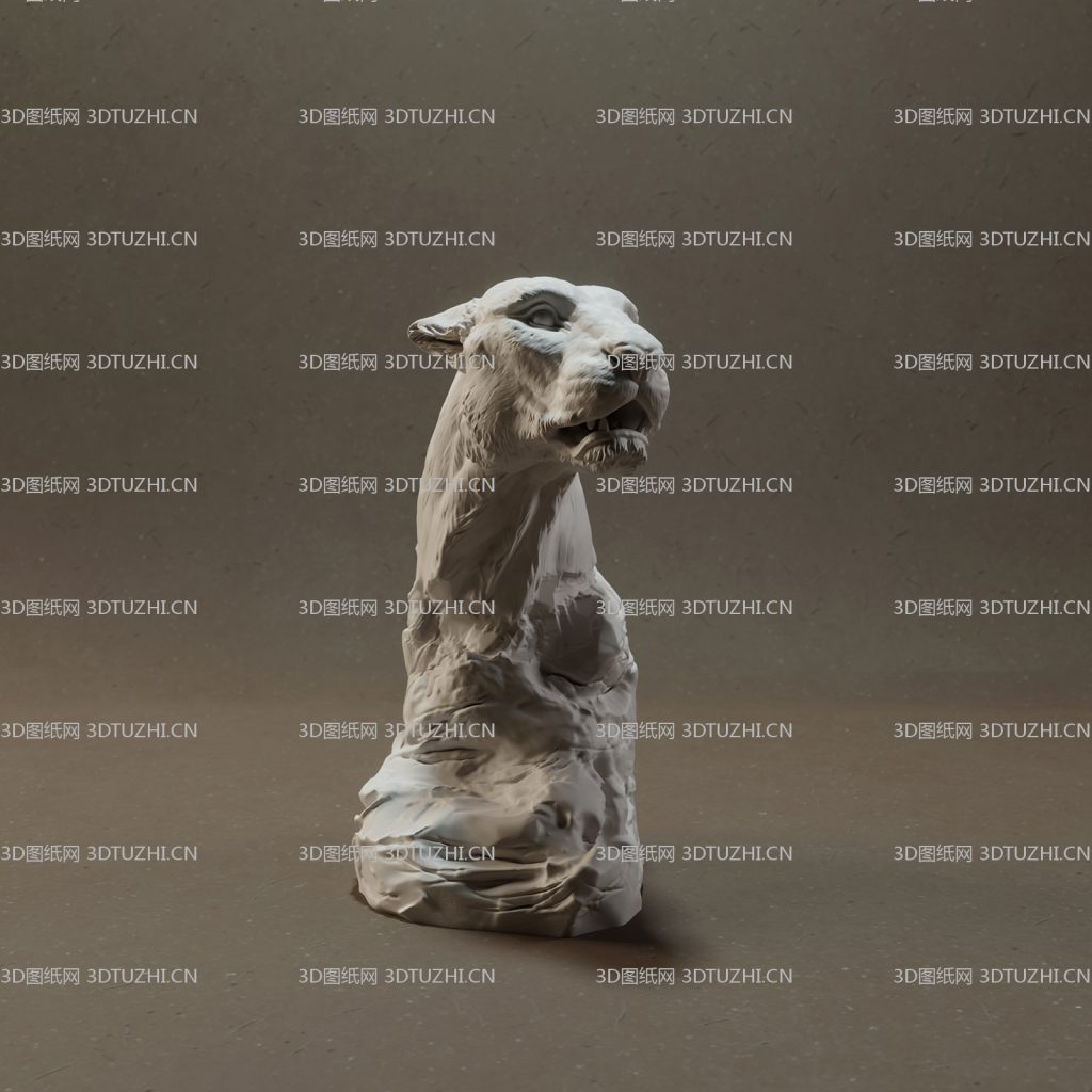 动物头雕猎豹头雕-3D图纸网