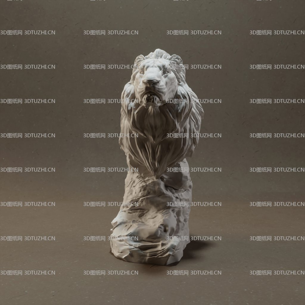 非洲狮子头雕-3D图纸网