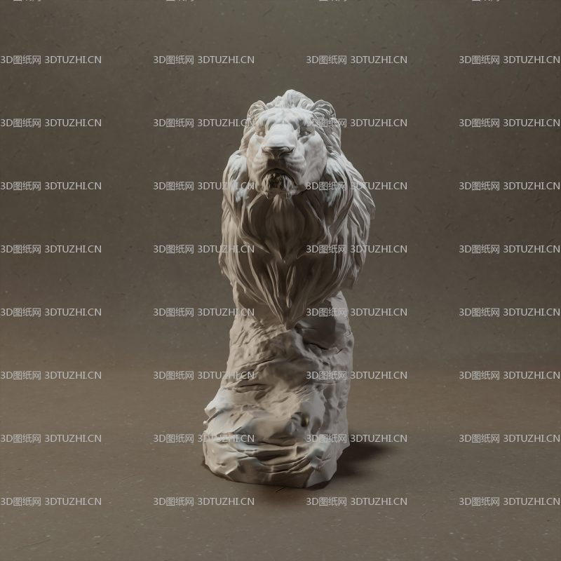 非洲狮子头雕-3D图纸网