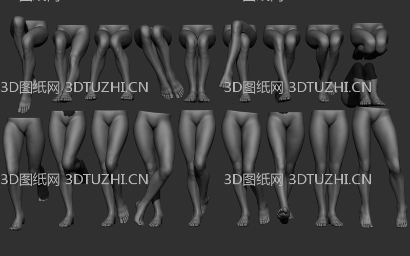 女性腿部模型-3D图纸网