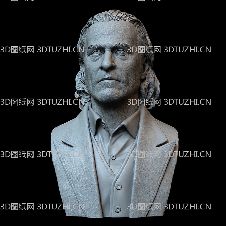 好莱坞明星杰昆·菲尼克斯半身像胸像-3D图纸网