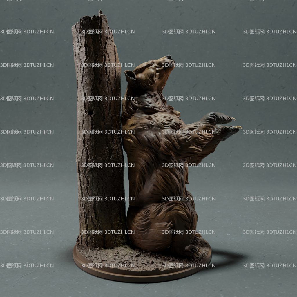 灰熊蹭树3D图纸-3D图纸网