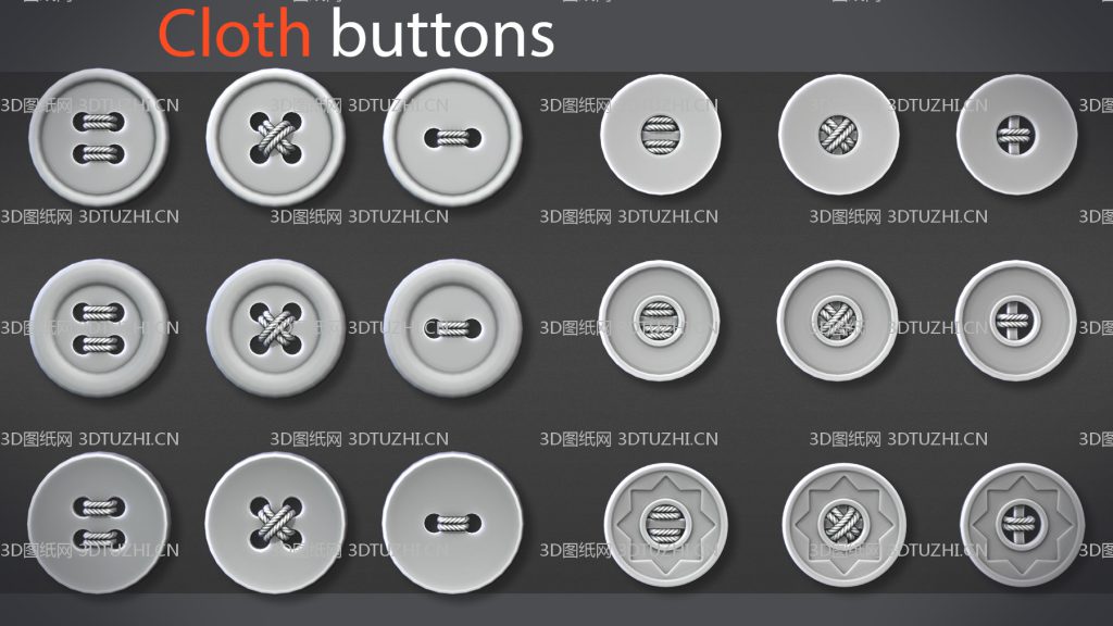 纽扣模型及zb笔刷-3D图纸网