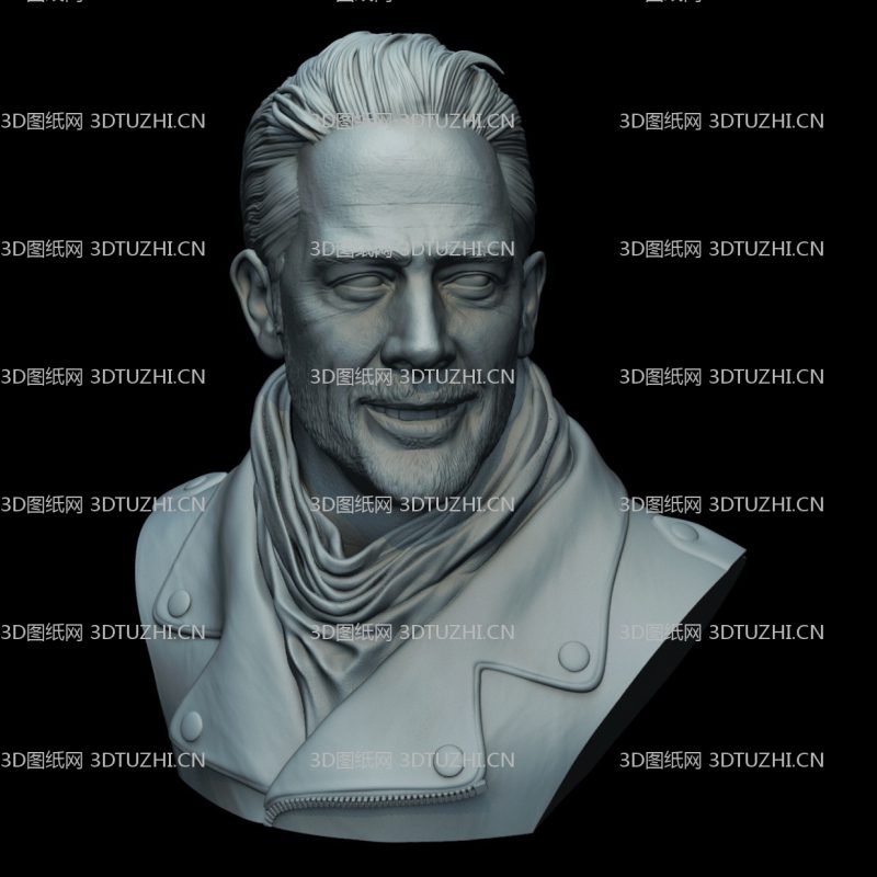 行尸走肉电视剧尼根半身像-3D图纸网