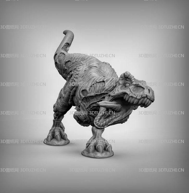 霸王龙侏罗纪恐龙-3D图纸网