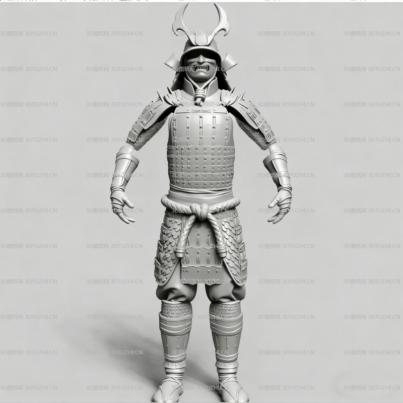 日本武士盔甲分件-3D图纸网