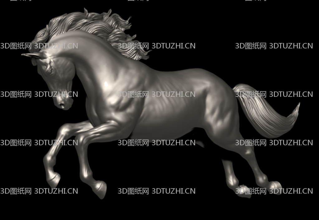 骏马飞奔姿势-3D图纸网