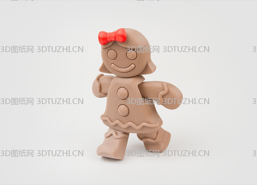 可动姜饼人 女孩-3D图纸网