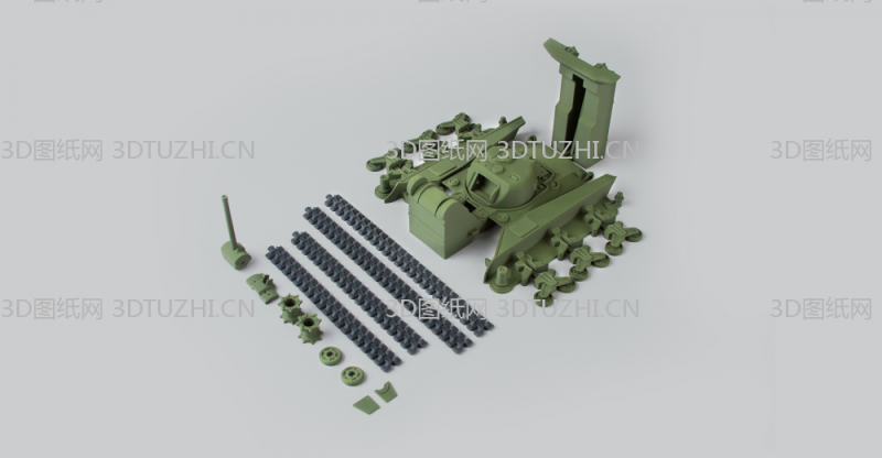 谢尔曼坦克-3D图纸网