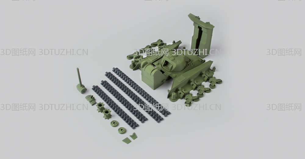 谢尔曼坦克-3D图纸网