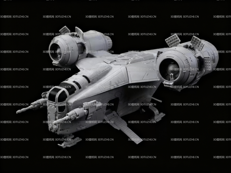 曼达洛人剃刀冠号飞船-3D图纸网