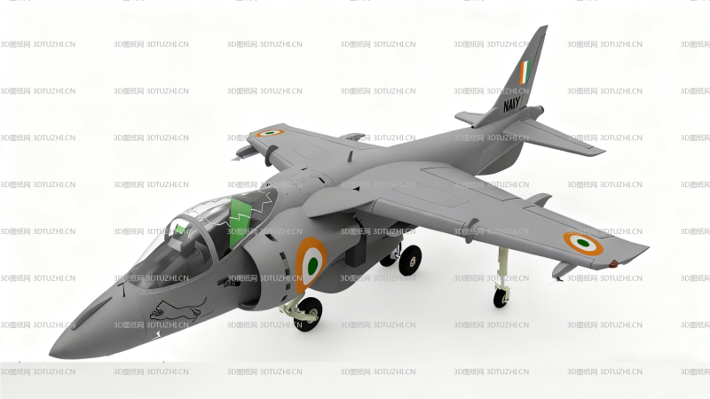 鹞式战机 Harrier Jump-3D图纸网