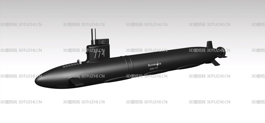 美国弗吉尼亚级核潜艇SSN-783明尼苏达号-3D图纸网