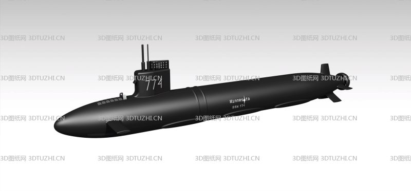 美国弗吉尼亚级核潜艇SSN-783明尼苏达号-3D图纸网