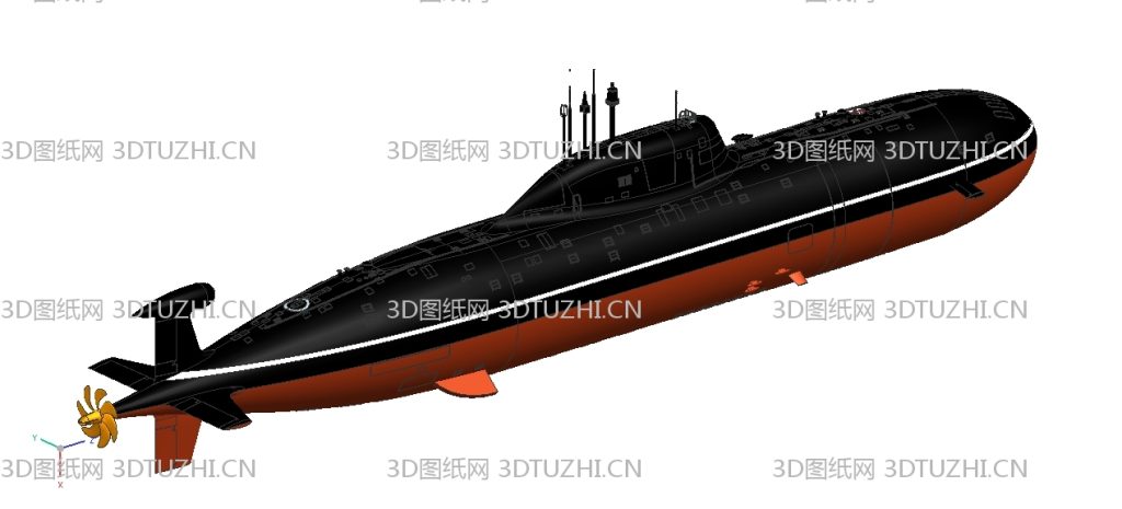 苏联阿库拉级核动力攻击型潜艇-3D图纸网