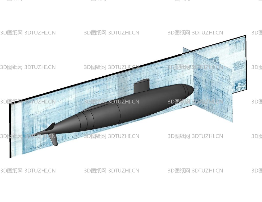 美国USS大青花鱼号潜艇-3D图纸网