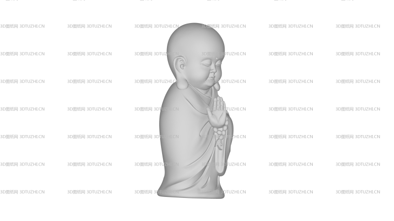 可爱小和尚-3D图纸网