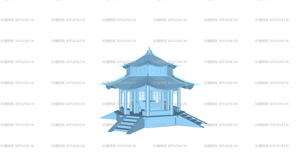 八角亭三维模型-3D图纸网