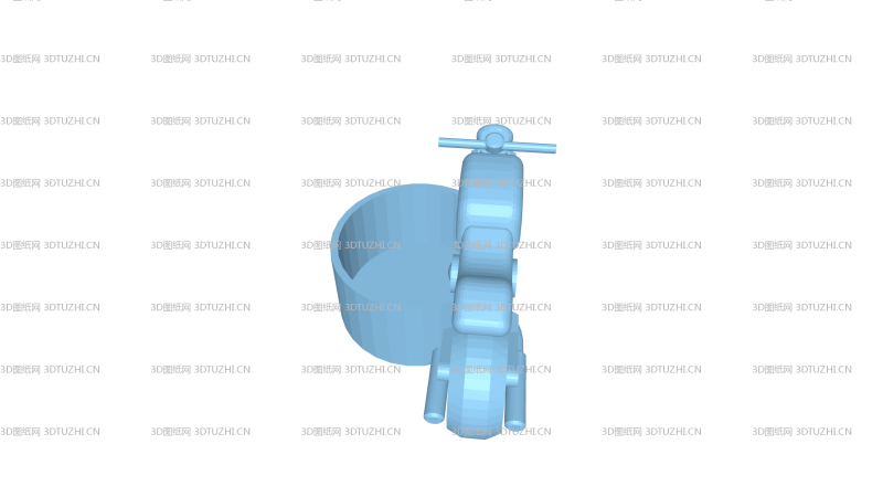 摩托车笔筒-3D图纸网