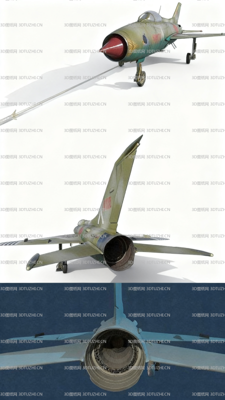 苏联俄罗斯米格21战斗机飞机-3D图纸网