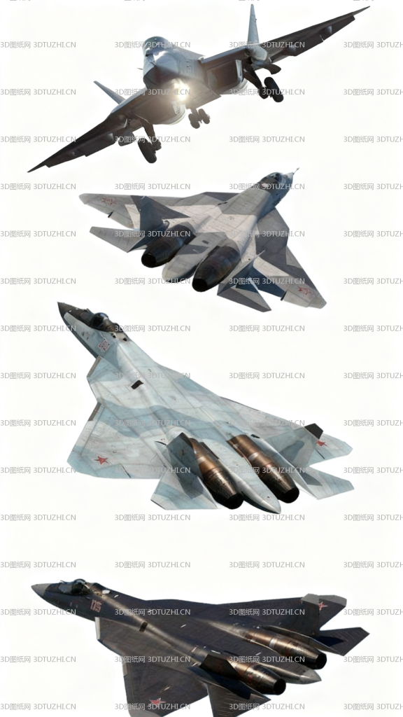 俄罗斯第五代战斗机SU57-3D图纸网