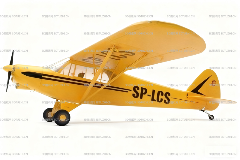 派珀PA-18超级小鹰飞机-3D图纸网