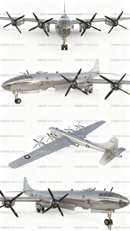 美国B29空中堡垒轰炸机-3D图纸网