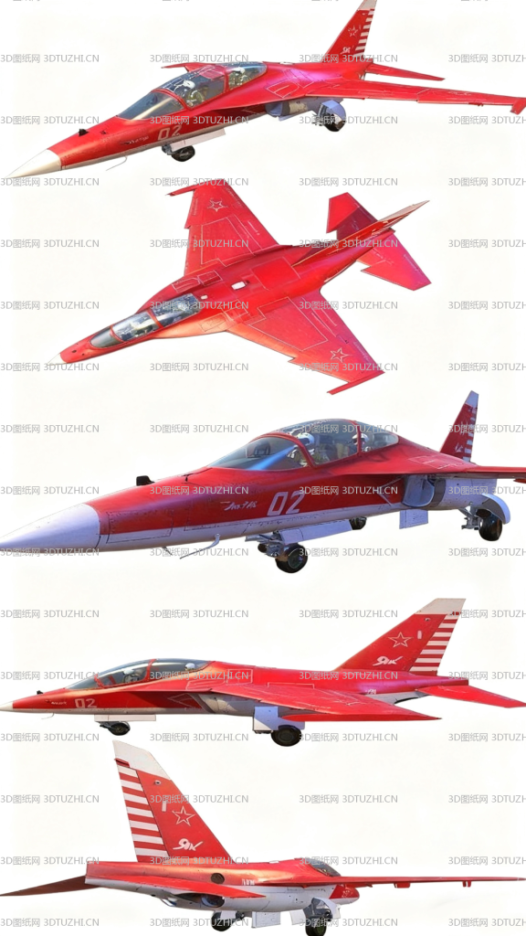 俄罗斯雅克YAK-130双发喷气式教练机-3D图纸网