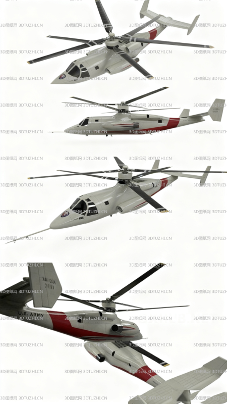 西科斯基S-69概念直升机-3D图纸网